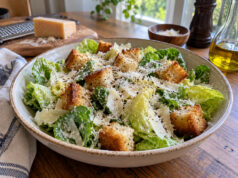 Classic Caesar Salad (Creamy Homemade Dressing) Classic Caesar salad with romaine, parmesan, and croutons.