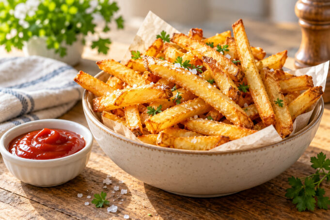 skilletglow-french-fries-feature Crispy homemade French fries with golden edges and fluffy centers.