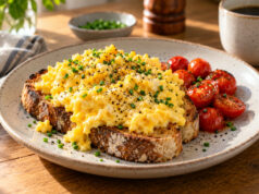 Fluffy Scrambled Eggs: Easy Breakfast Recipe Fluffy scrambled eggs recipe cooked soft and served warm.